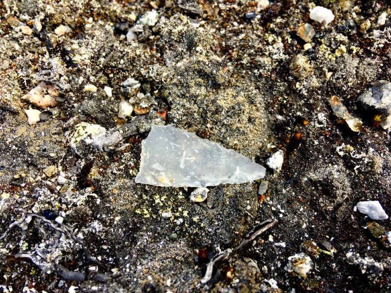 stone arrowhead, Dog Island, Labrador